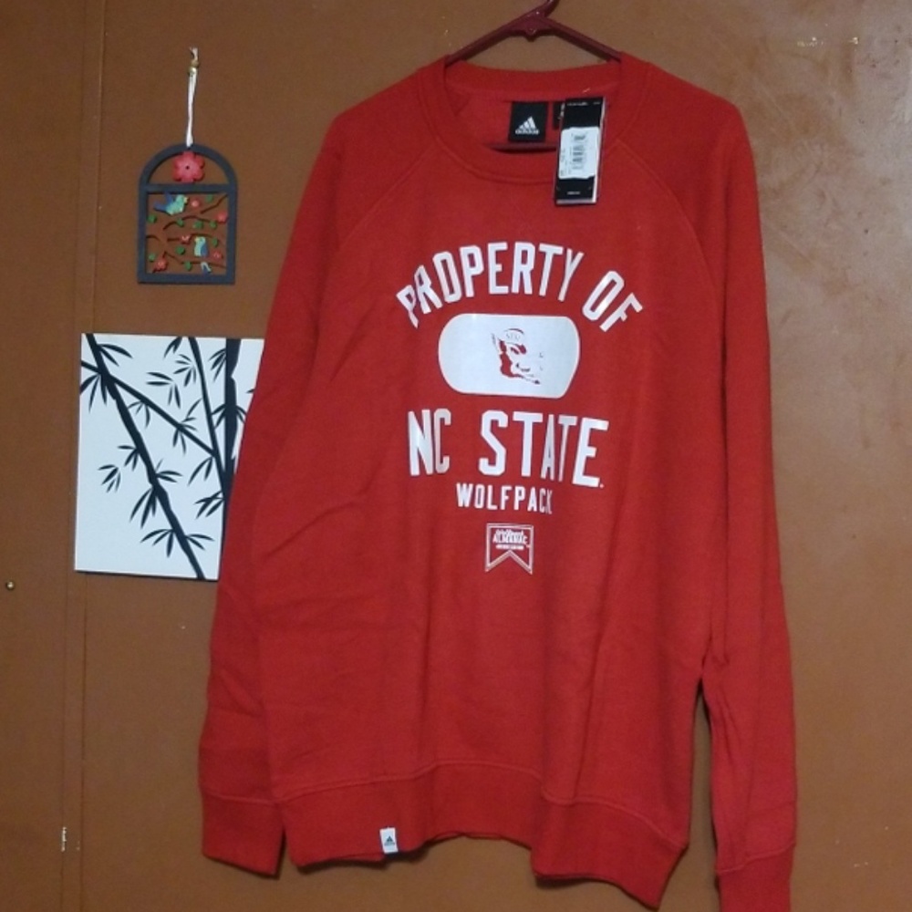 NWT XL NC State Wolfpack Adidas Red/White Hoodie